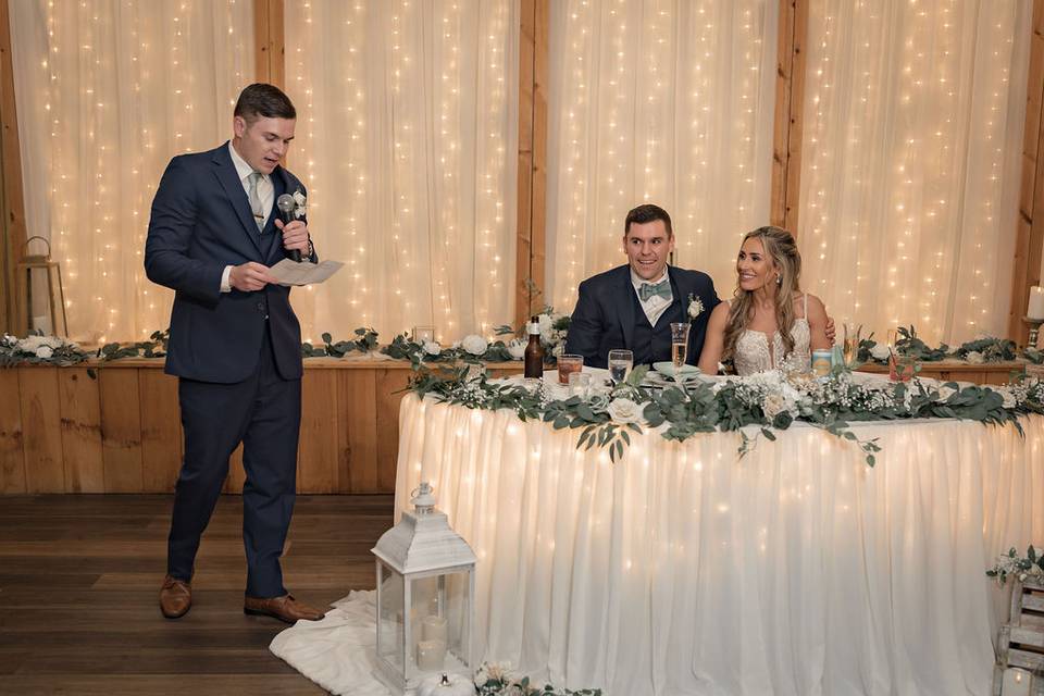 Best Man Speach & Head Table