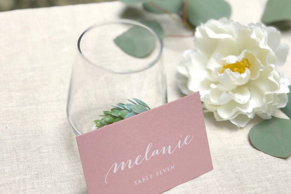 Blush pink place card