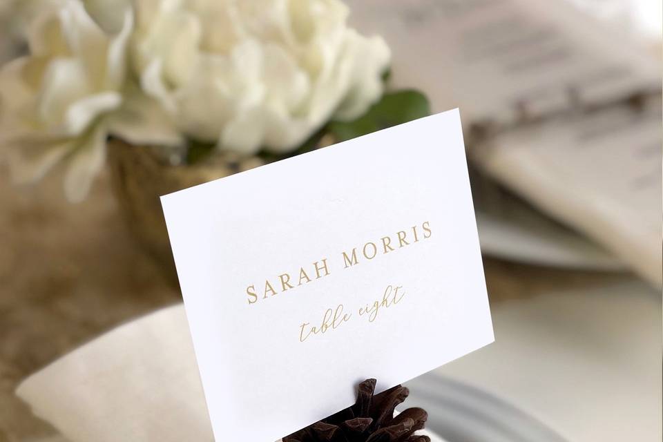 Flat escort name cards