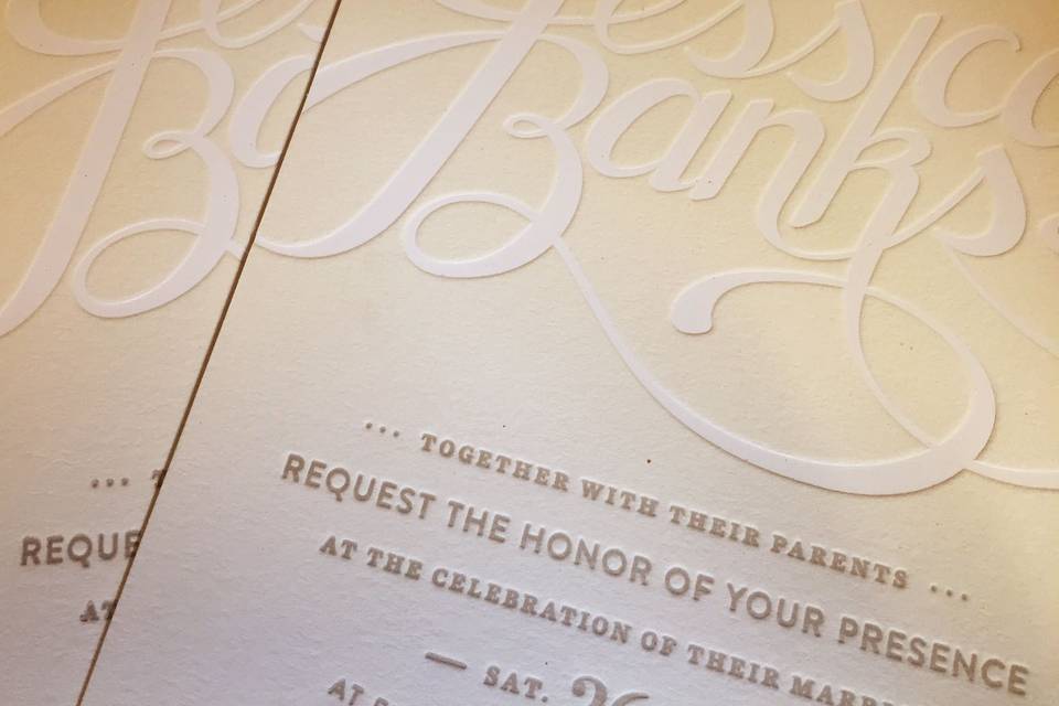 Letterpress with foil stampin