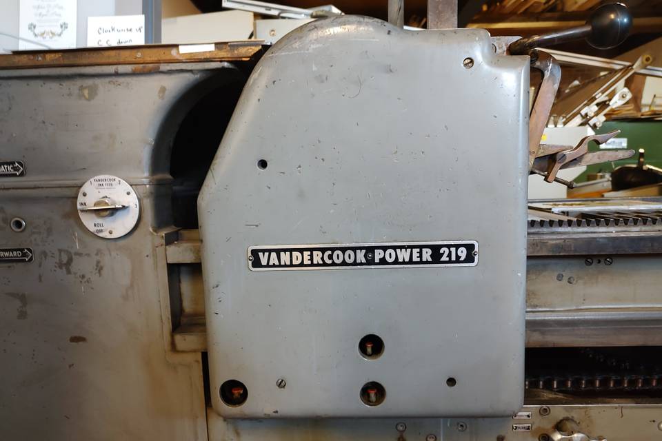 Vandercook printing press
