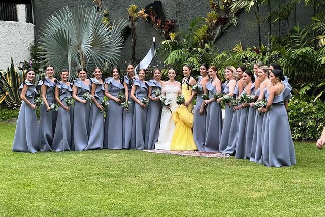 Dusty blue gowns