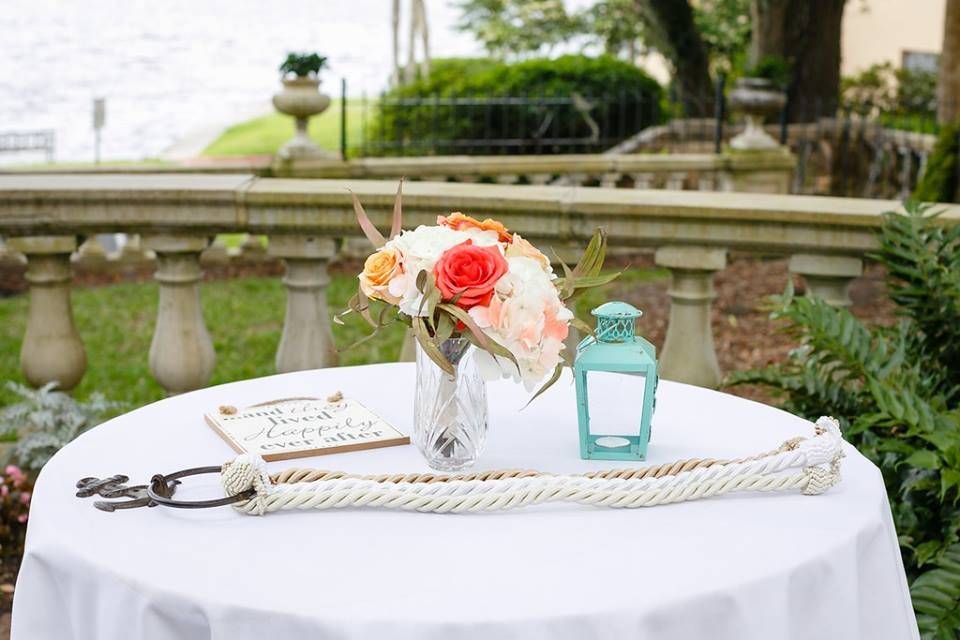 Outdoor white table