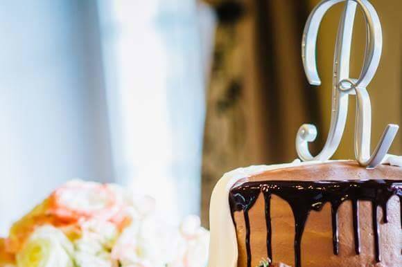 Half and half wedding cake