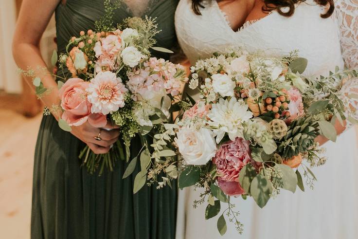 Holding bouquet