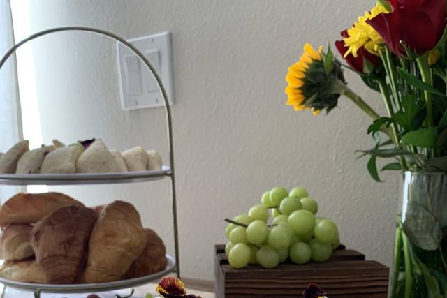 Close up of brunch table