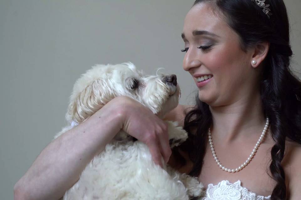 Bride and her dog