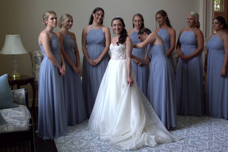 Bride and bridesmaids