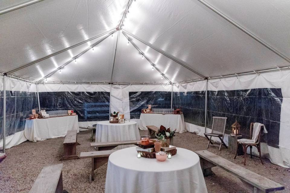 Tented heated, Cigar Bar