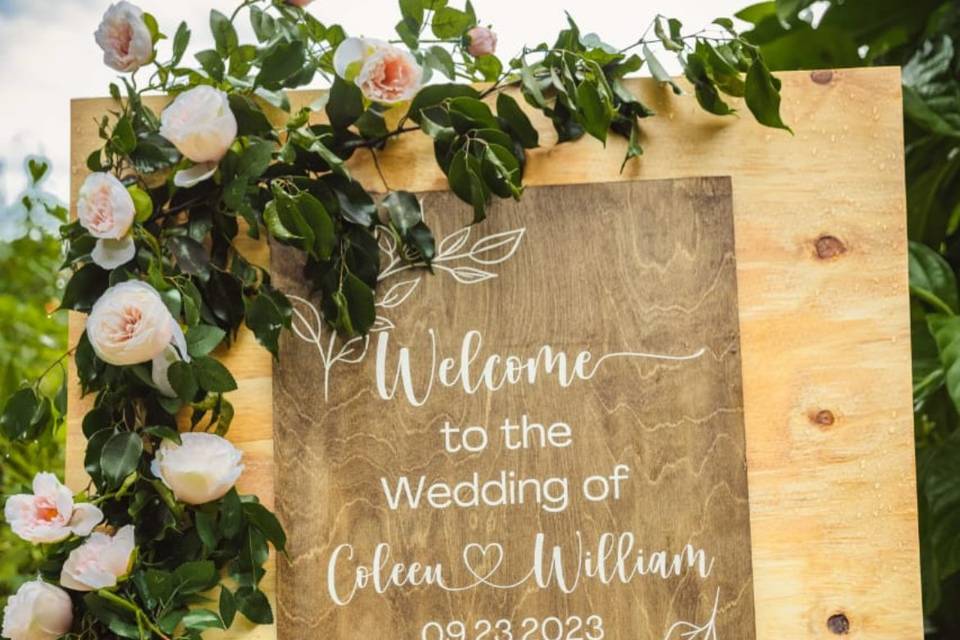 Coleen & William Welcome Sign