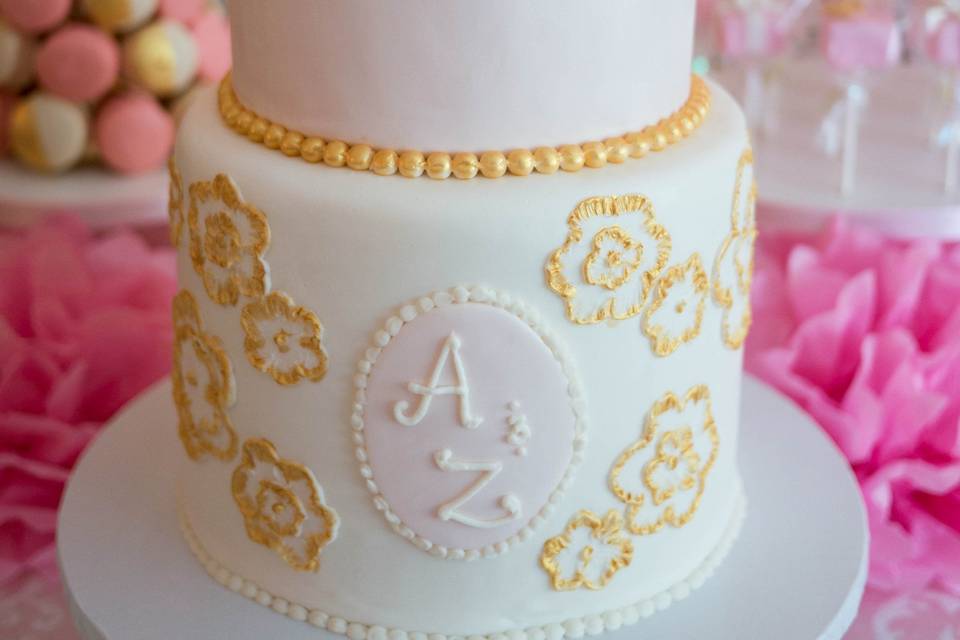 Sleek modern diamond white fondant cake