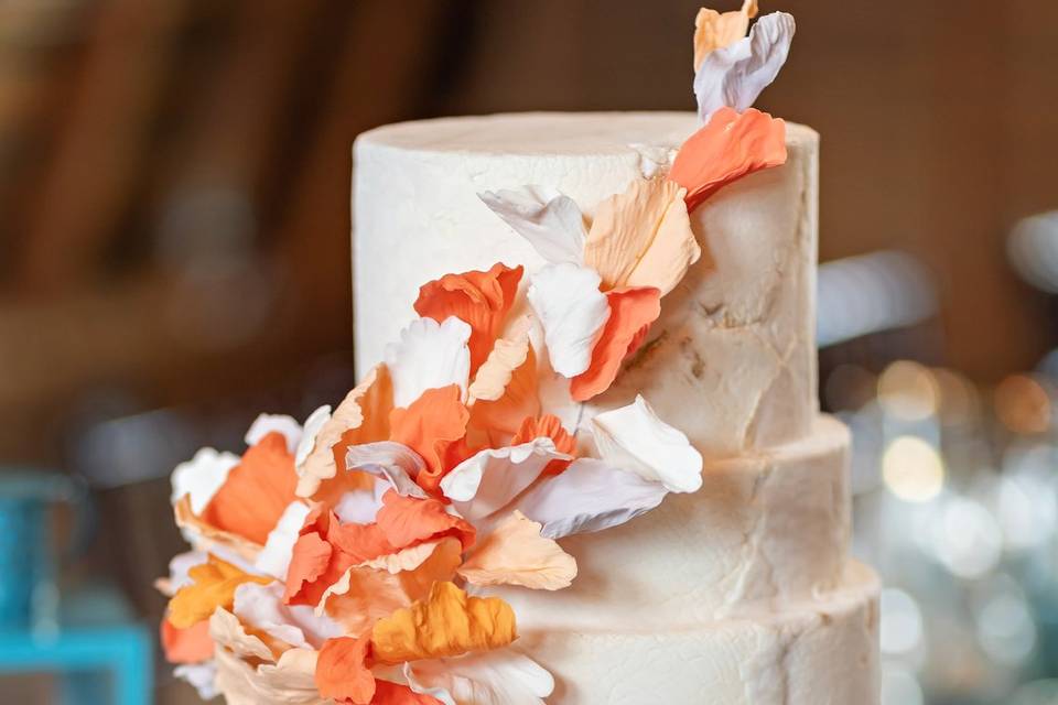 Orange Blossoming Petals cake