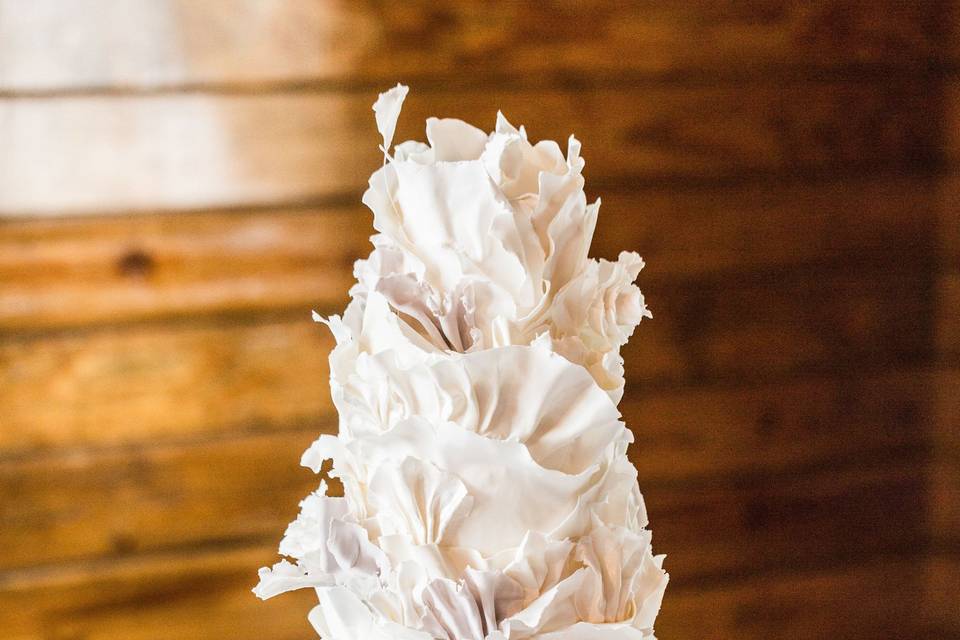 Torn Paper Ruffles Cake