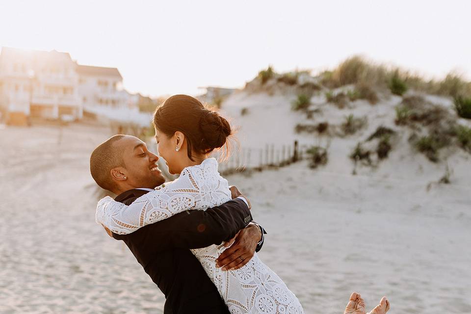 Couple Beach Jump