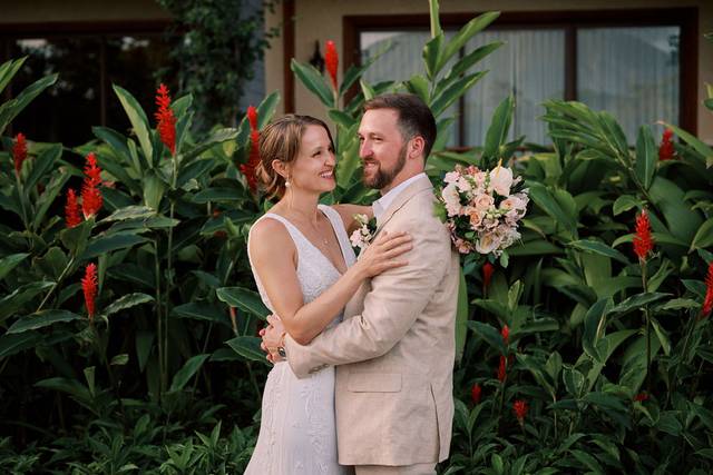Newlyweds with Arenal Volcano