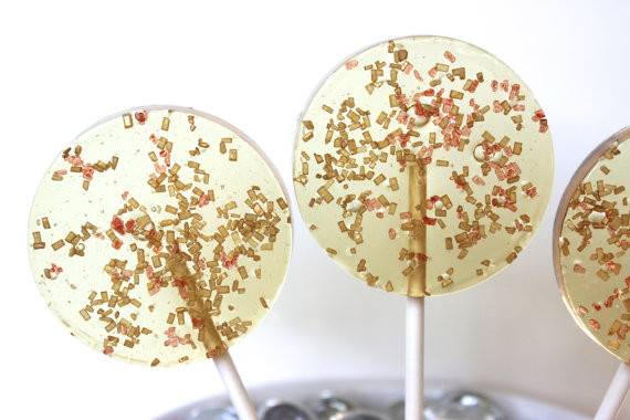 Champagne Glitter Lollipops - Many Flavors / Designs Available