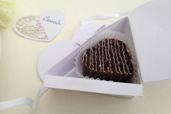 Custom Wedding Heart Chocolate w/ Container Party Favor
