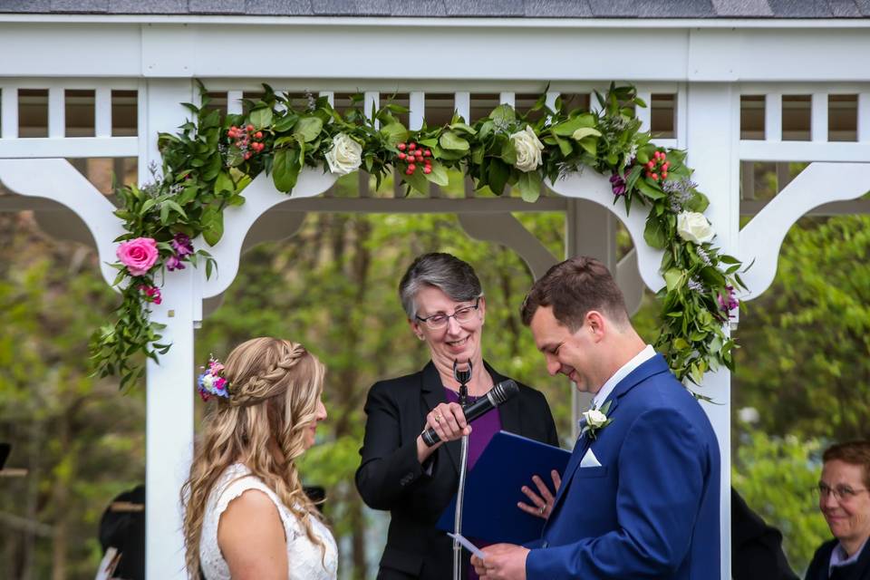 Nick reading his vows.