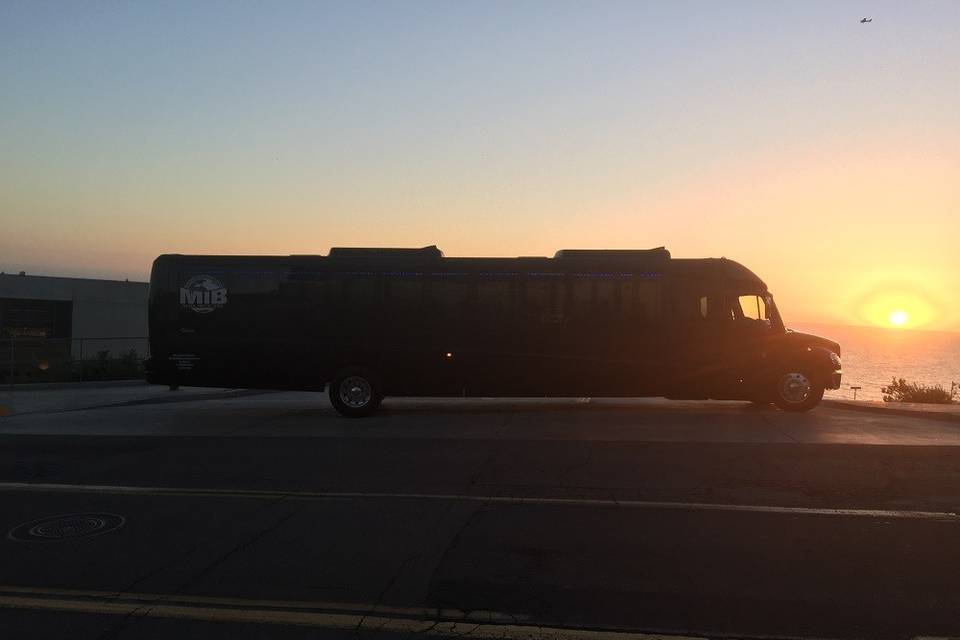 Sunset and lovely bus