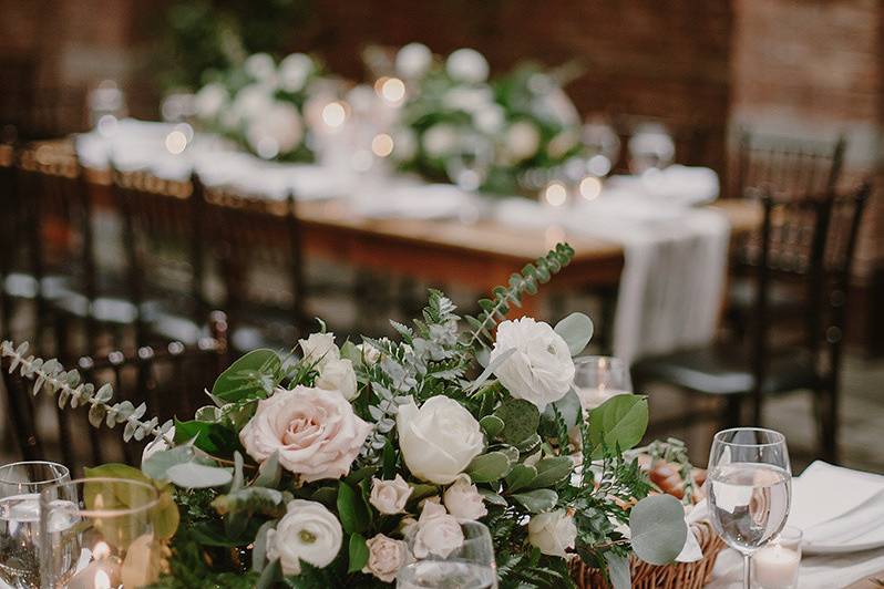 Table setup with flowers