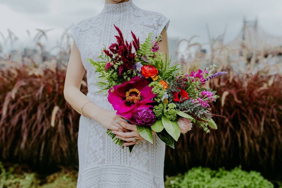 White tropical bouquet