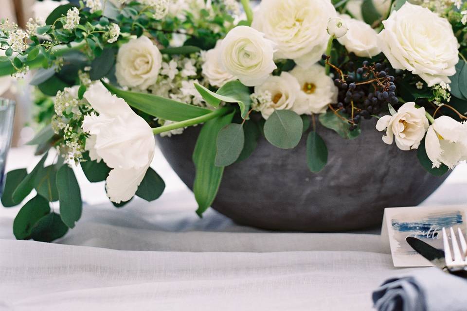 Soft romantic white arrangement