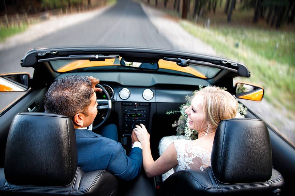 Bride and groom after ceremony