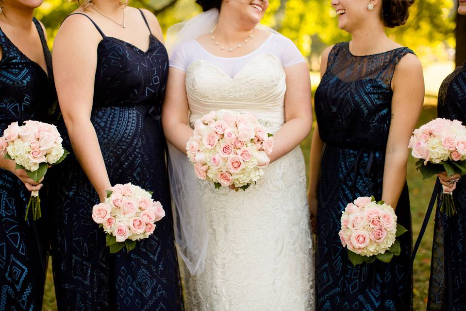 The bride and bridesmaids