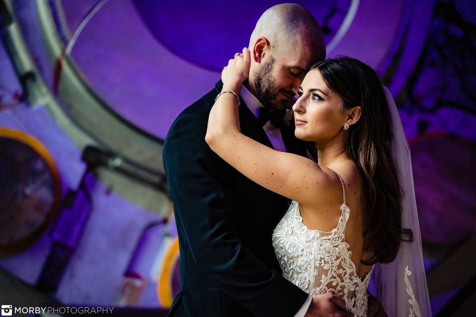 First kiss outdoor ceremony