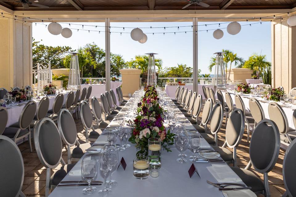 Long tables with low floral