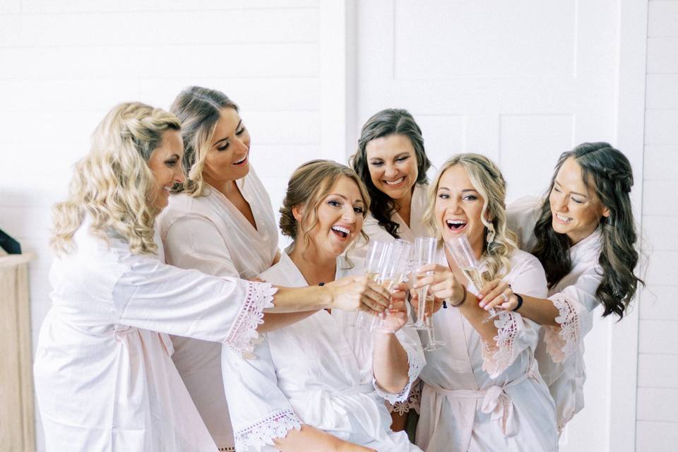Champagne Toast with Maids