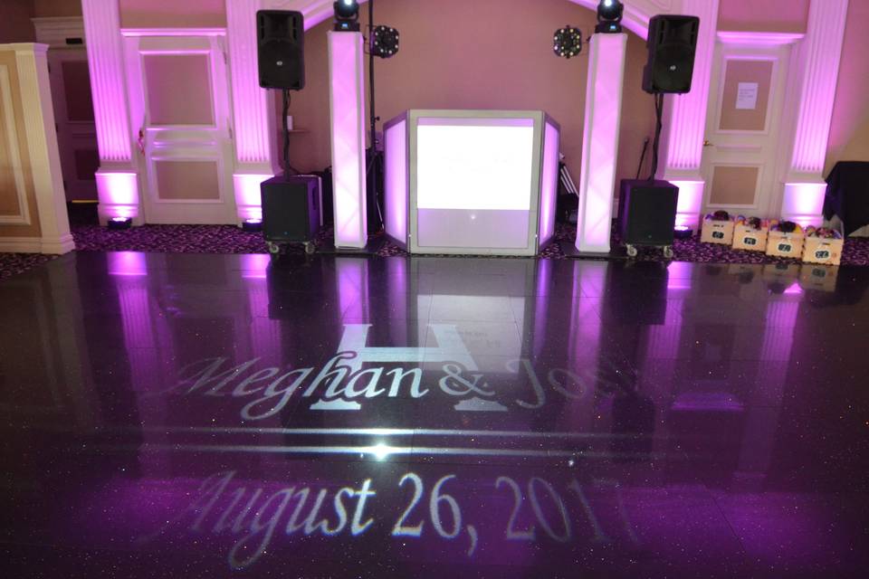 Our Standard Wedding Package With A CustomGobo Light