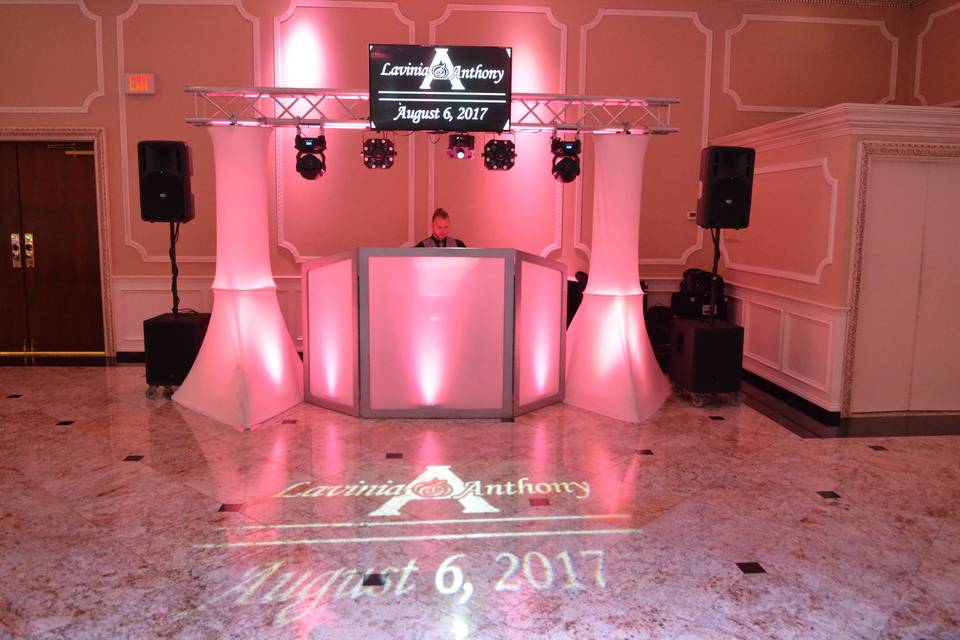 Our Standard Wedding Package With A CustomGobo Light