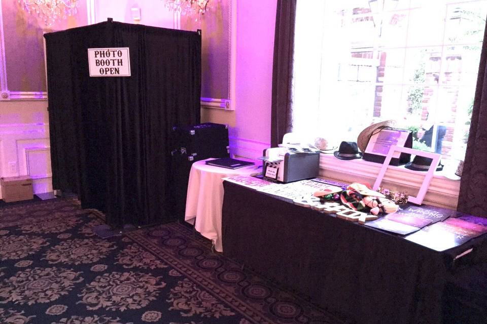 Our Photo Booths Open or Closed with props is always a good time.
