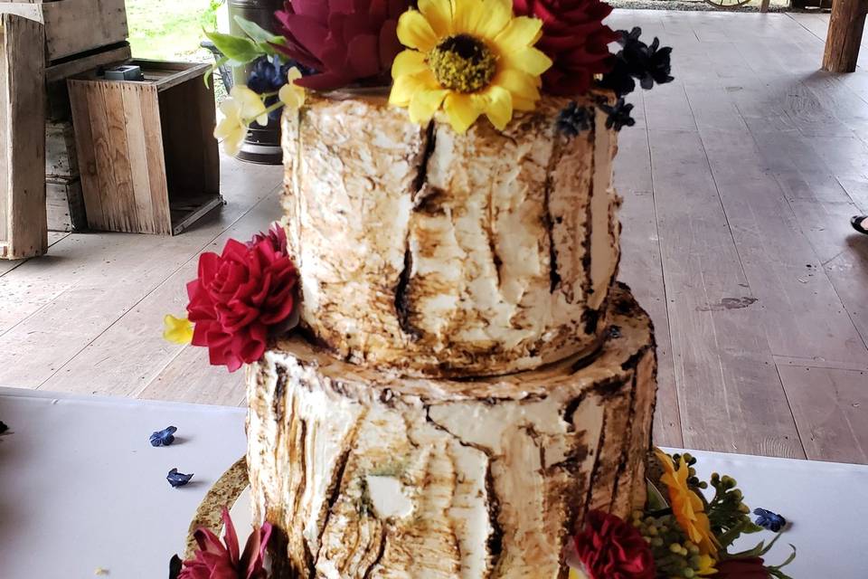 Wood bark buttercream