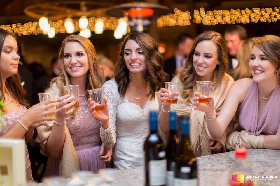 Bride and Bridesmaids