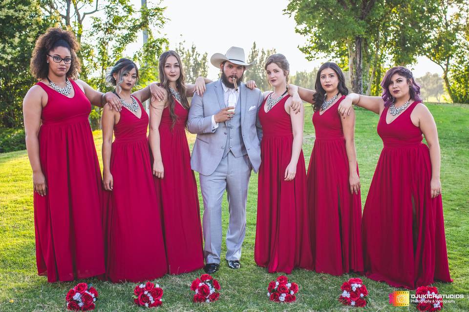 Groom and Bridesmaids