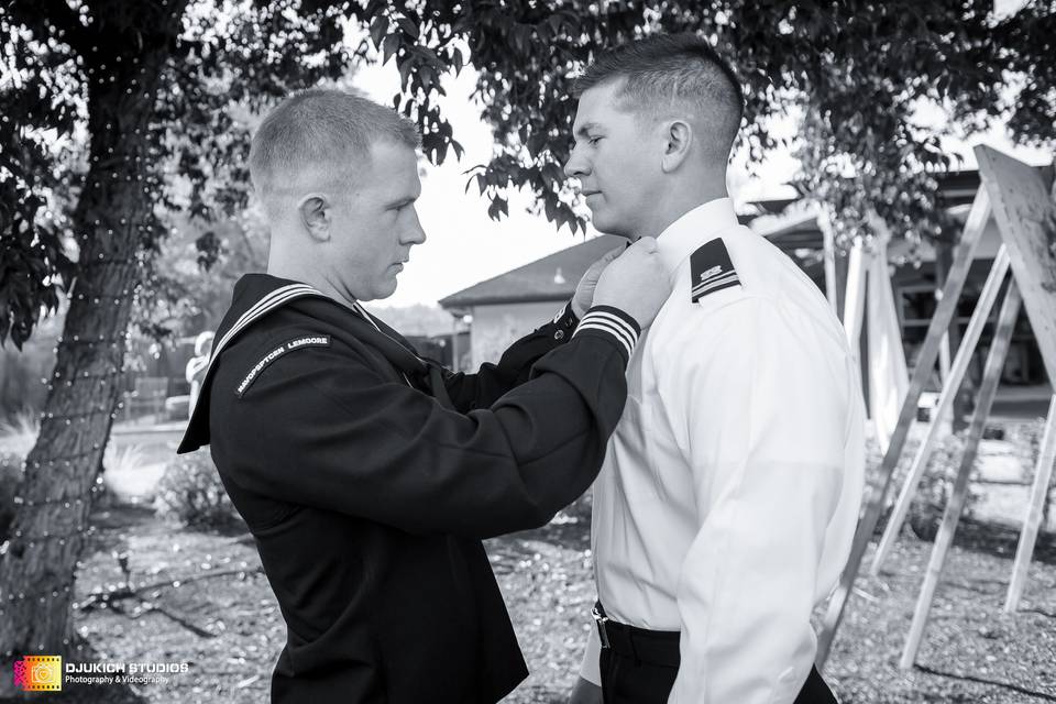 Groom Getting Ready