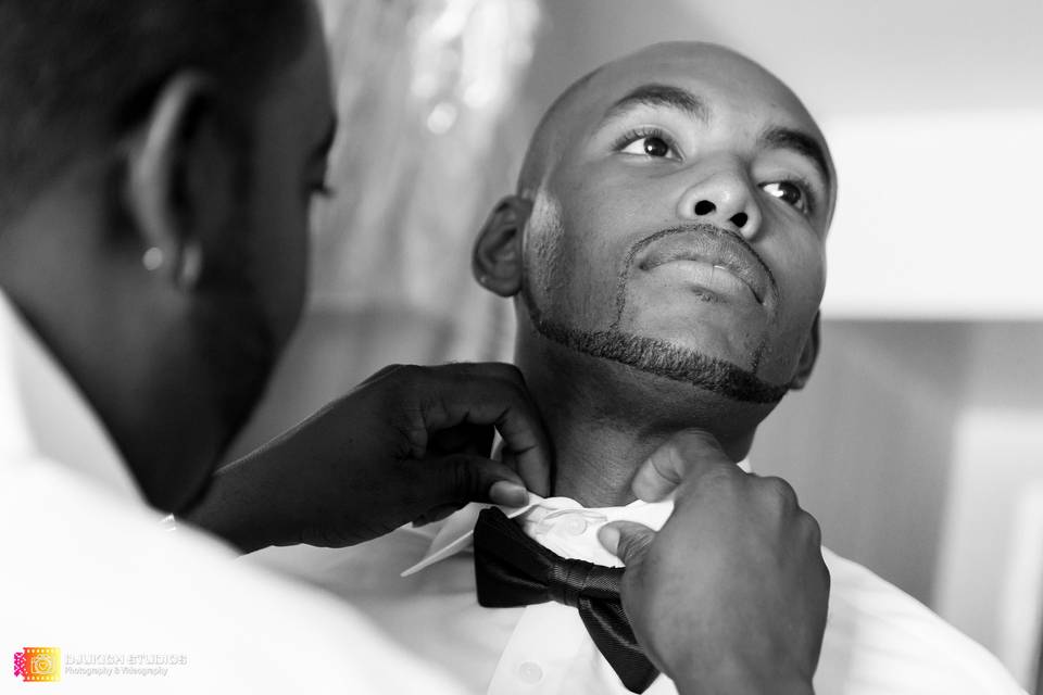 Groom Getting Ready