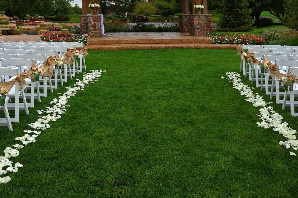 Outside setup for a ceremony