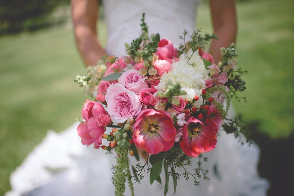 Pink bridal bouquet