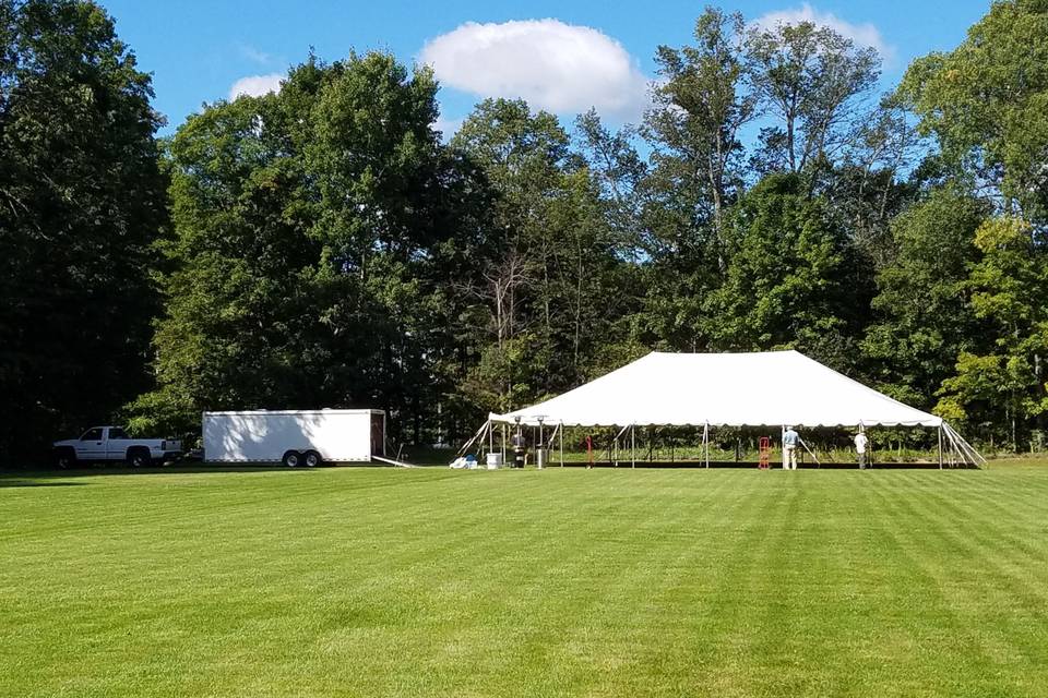 Wedding tent on the upper lawn