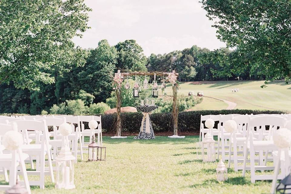 Outdoor wedding setup