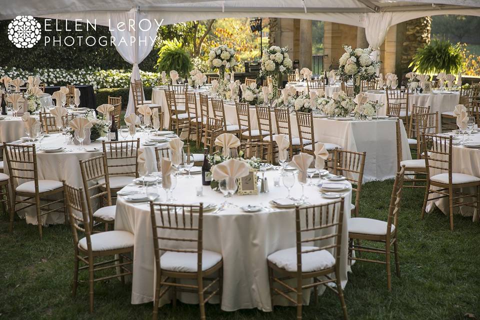 Tented wedding reception