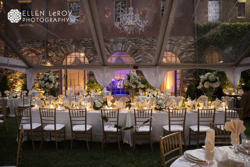 Tented wedding reception