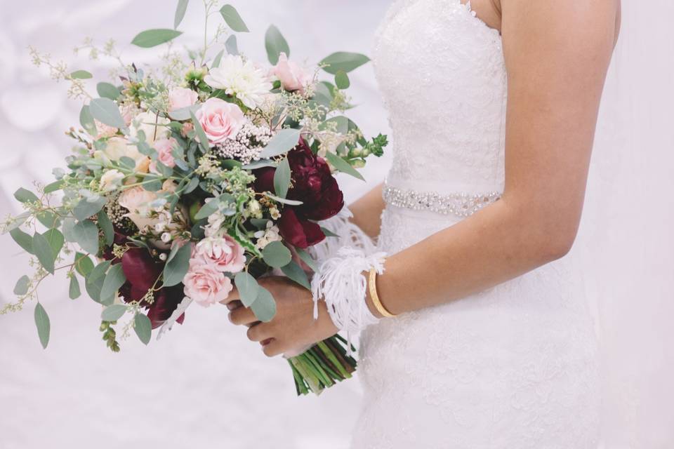 Peony and blush bouquet