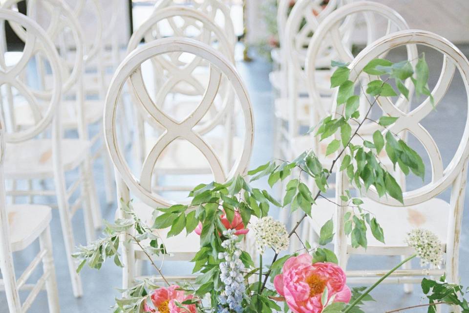 Coral peonies isle arrangement