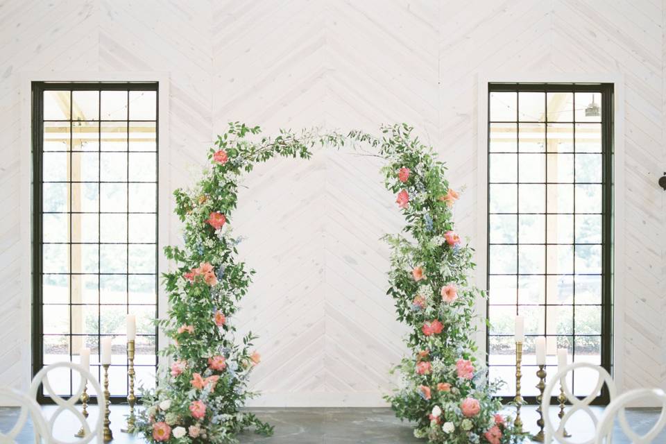 Wedding arbor indoors