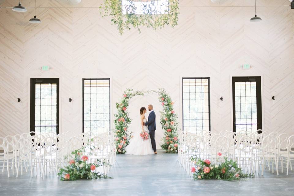 Floral arch ceremony