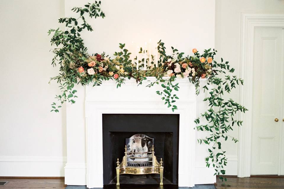 Fireplace mantel decor